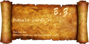 Babala Zorán névjegykártya